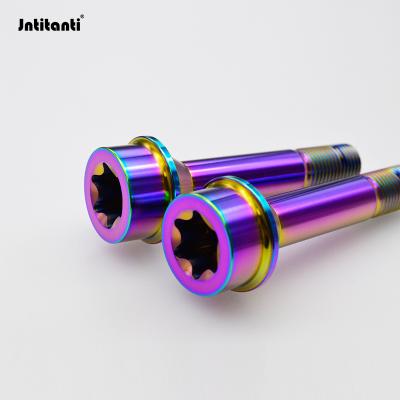 China ISO9001:2008 Custom Torx Grip Rainbow Titanium Alloy Wheel Lock Anti-Theft Bolt Gr. 5 color for Ferrari for sale