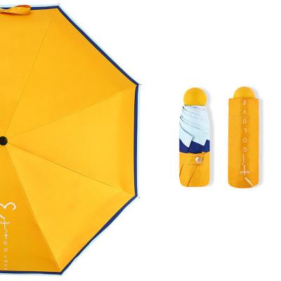 China Folding Vinyl Sun Protection Five Folds Sunny Dual Use Compact And Convenient Rain Umbrella for sale