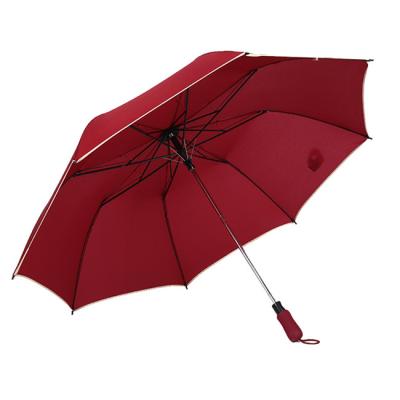 China Large 27inch EVA Windproof Outdoor Hanging Handle Umbrella 2 Fold Super Automatic Golf Umbrellas With Logo Prints for sale