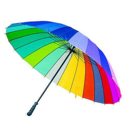 China Outdoor Daily Use Rainbow Golf Rain Straight Umbrella For Promotion for sale