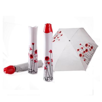 China Latest Design Polyester Rose Shape Bottle Umbrella for sale