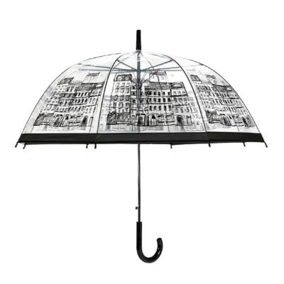 China High Quality Transparent Clear Dome Umbrella Custom Printing Clear Dome Umbrella for sale