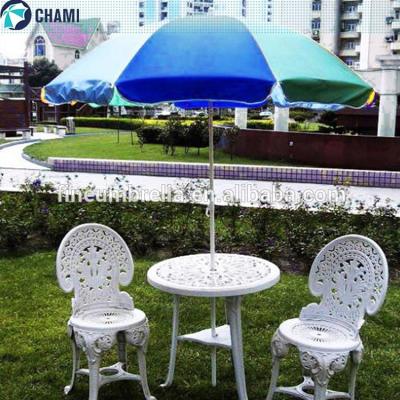 China Outdoor Uv Coated Outdoor Furniture Steel Frame Beach Garden Umbrella With Fin for sale