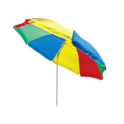 China Custom Polyester Garden Folding Outdoor Sun Patio Parasol Rainbow Beach Umbrella for sale