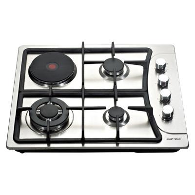 China Hotel Home Appliance Stainless Steel Hot Sale Top Built-in Induction and Gas Hob with Gas Control 5 Burners Zhongshan Combined Cook for sale