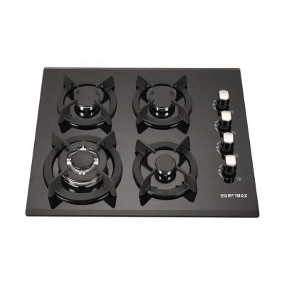 China Hotel Household 4 Burner Tempered Glass Panel Gas Hobs Stove Gas Cooktops for sale