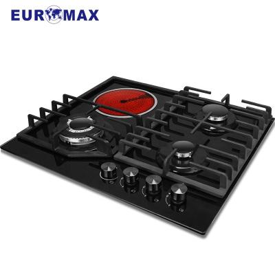 China Hotel Hot Sale Tempered Glass Built-in Gas Hob with Electric 3 Gas 1 Burner for sale