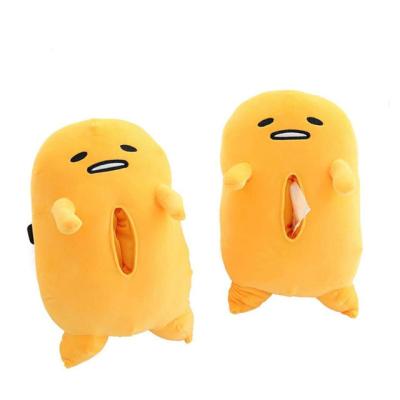 China Decoration salted lazy egg cartoon yolk plush tissue box cute car furniture supplies and cartons custom customization plush toy for sale