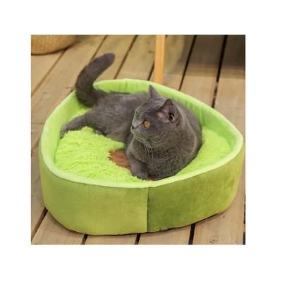 China Sustainable Comfortable Soft Avocado Round Cat Bed House for sale