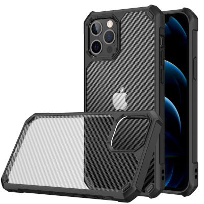 China Carbon fiber tpu pc shockproof cases for iphone 13 pro silicone tpu shockproof case 12 11 max soft for sale