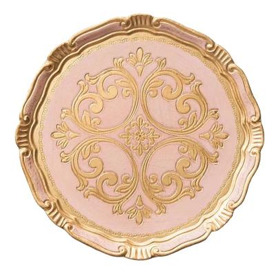 China Sustainable Flower Wooden Dish Natural Plant Wooden Dish Charger Dish for sale