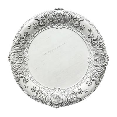 China Sustainable Wholesale Plastic Charger Plates White Plastic Dishes For Wedding Rental for sale