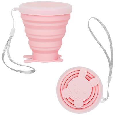 China Rabbit Shape Viable Travel Coffee Mug Reusable Silicone Multifunctional Collapsible Collapsible Cup For Travel for sale