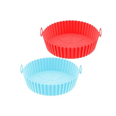 China Silicone Viable Liners Reusable Air Fryer Air Fryer Heat Resistant Basket 8 Inch Round Non Stick Silicone Food Grade Mat for sale