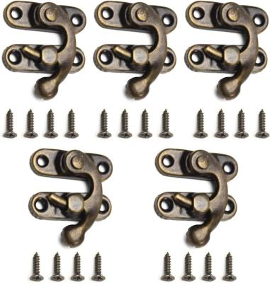 China 10PCS Vintage Antique Lock Latch Hook Latch Straight Swing Arm Latch Plated Bronze Box Latches With Screws for sale