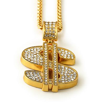 China HipHop Wholesale HipHop Gold US Dollar Sign Pendant Chain for sale