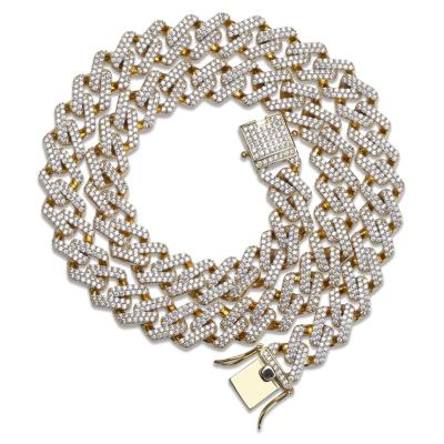 China New Iced Out The Lab Diamond Silver Gold Cuban Chains Men's Hip Hop/Iced Out/Bling Hip Hop Hip Hop Style Men's Hip Hop Chains for sale