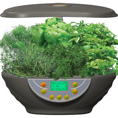 China Modern wholesale smart mini indoor garden, high quality hydroponic herb garden with LED grow light and black smart garden pot for sale