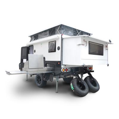 China Hybrid Travel Trailer Off Road Caravan Business Best Camping And Noise Top Caravan With Shower And Toilet for sale