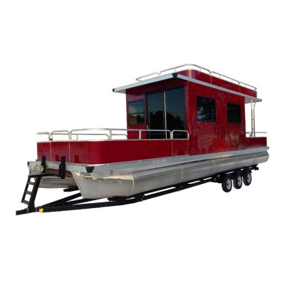 China 32ft Vacation Boat Family Houseboat Fishing for Party Catamaran Pontoon Boat for Sale for sale