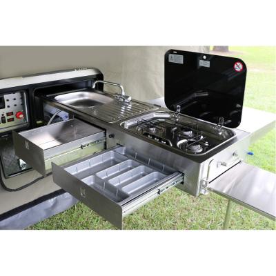 China Mobile Camper Trailer Slide Out Of Kitchen With Sink Gas Cookers for sale