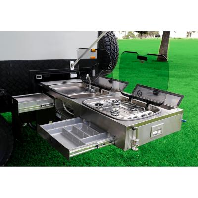 China Mobile Off Road Camper Trailer Slide Out Kitchen With BBQ And Sink For Sale for sale