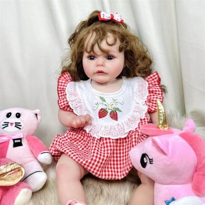 China Cute Realistic Soft Silicone Baby Soft Body Strawberry Gift Toys Kids Toy 60cm Reborn Doll for sale