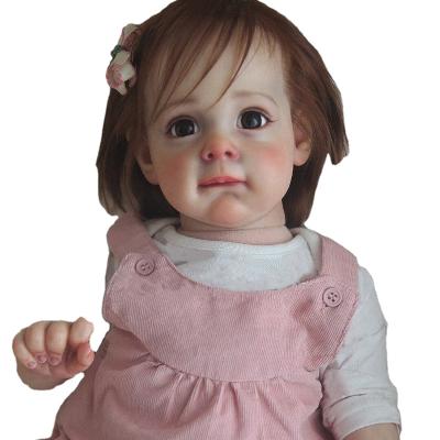 China High Quality Handmade Realistic Simulation 60CM Maggie Detailed Reborn Toddler High Hand-rooted Hair Art Doll Collectable for sale