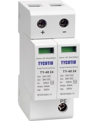 China TYCOTIU Plastic DC 24v Surge Protector Surge Protective Device Type - 2 SPD 20KA-40KA for sale