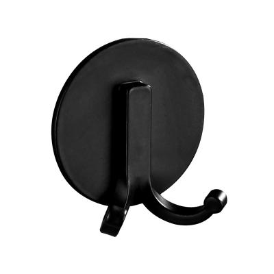 China Custom Modern Black Modern Detachable Wall Towel Hanger Hook Single Bathroom Goods Metal Clothing Hooks and Rails for sale