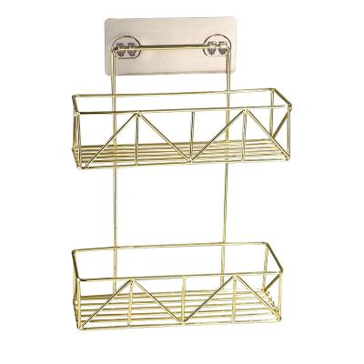 China Wall-mounted type bathroom rack, toothbrush cup holder, luxurious and stainless steel, free installation for sale