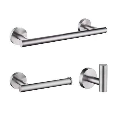 China Modern Hardware Set Towel Hook Towel Rack Toilet Paper Holder Tower Stainless Steel Wall Mount Bathroom Towel Rack Set for sale