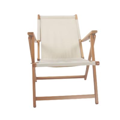 China Factory direct white wooden beach solid wood foldable portable chair for outdoor for sale