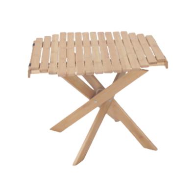 China Factory direct natural color square camping solid wood bamboo rotary folding table for outdoor for sale