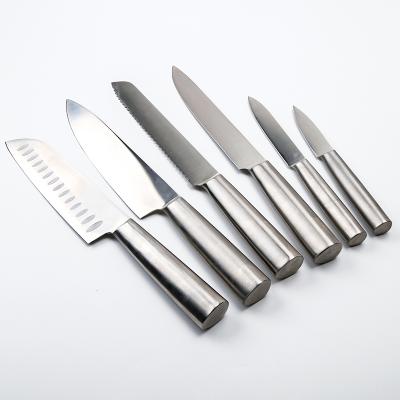 China Stocked 6 Pieces Stainless Steel Hollow Handle Knife Set Running Knife for sale