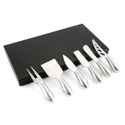 China Sustainable 6 Piece Cheese Knife Set With Gift Box Complete Stainless Steel Cheese Knife Collection for sale