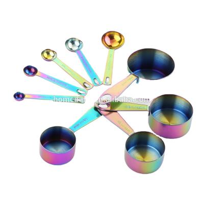 China Sustainable Titanium Stackable Measuring Set 9 Liner Stainless Steel Measuring Cup And Spoon Set for sale