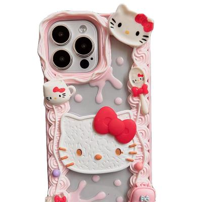 China Cute TPU Pink Kitty Cream Cream Phone Case For iPhone 13 Pro Max for sale