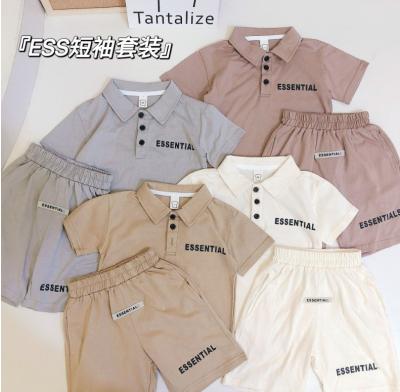 China Washable Boys And Girls English Alphabet Shorts Suit Summer Kids Clothing Sets for sale