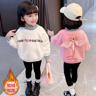 China The back wings of the girls' anti-pilling plus the top of the fleece sweater autumn and winter little girl's sweater for sale