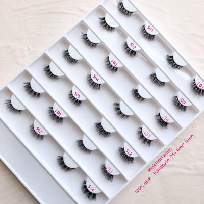 China iShero Long Box Eyelash Mink Box Lashes Natural Custom Short Half Corner Lashes Natural Fluffy Lashes for sale