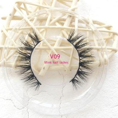 China iShero Long Natural Mink 3D Strip Eyelash Natural Half Lashes Corner Lashes Corner Half Lashes for sale