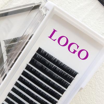 China Matt iShero Logo Different Volume Ellipse Private Flat Eyelash Extensions Flat Lashes for sale