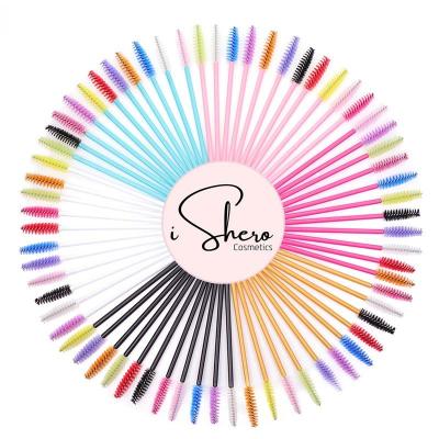 China iShero Wholesale Plastic Make Up Disposable Tools Rose Handle Eyelash Brush Crystal Plastic Magic Wands Mascara Applicators for sale