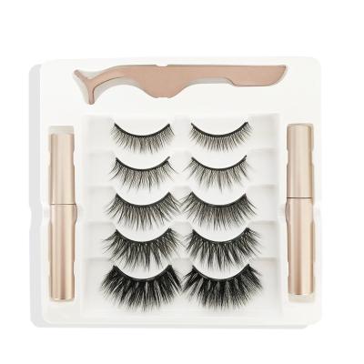 China 2021New iShero 2021New Natural Long 10 5 Magnets Long Natural Artificial Strong Magnetic Eyelashes With Eyeliner for sale