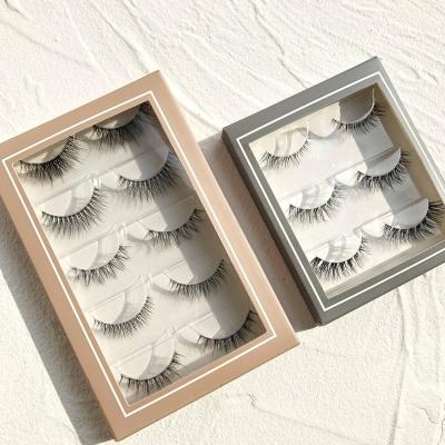 China iShero Long Strip Lashes Custom Natural Synthetic 3D Mink Boxes Clear False Eyelashes Clear Invisible Lashes for sale