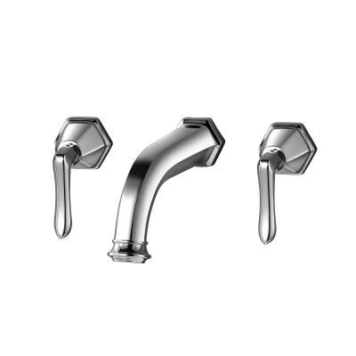 China New Design Faucets European Style Double Basin Faucet Handle Basin Faucets High Quality Metered Bathroom Items for sale