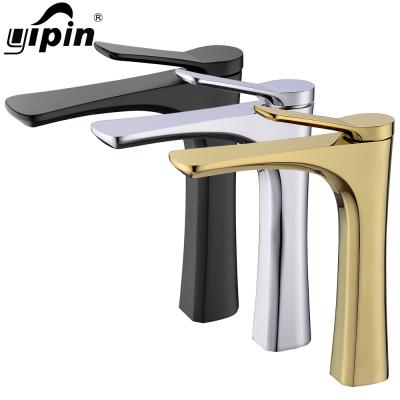 China Kaiping Faucets Gold Bathroom Basin Faucet Sigle Hole Bathroom Faucets Brass Metered for sale