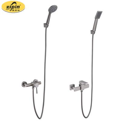 China Without Slide Bar China SUS 304 Stainless Steel Hand Shower With Single Hose Handle Shower Set Bathroom for sale