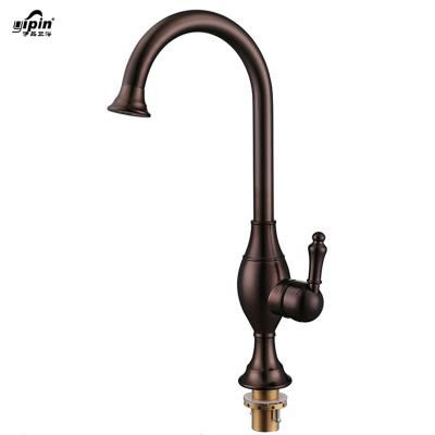 China Modern Single Handle Deck Mounted Bathroom Faucet Mixer Basin Faucet Antique Brass for sale